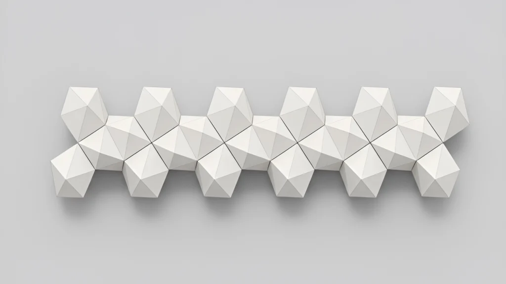 Illustration architecturale abstraite représentant un système constructif modulaire de zome